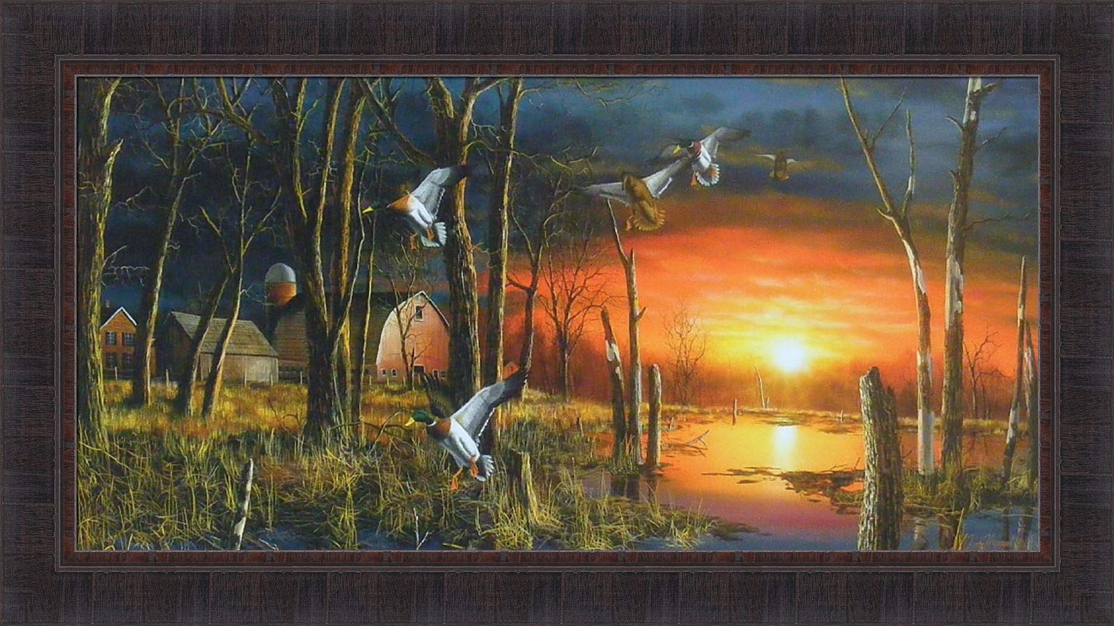 Amazon.com: Autumn Visitors by Jim Hansel 21x37 Ducks Mallards